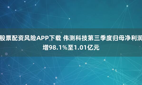 股票配资风险APP下载 伟测科技第三季度归母净利润增98.1%至1.01亿元