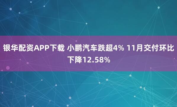 银华配资APP下载 小鹏汽车跌超4% 11月交付环比下降12.58%
